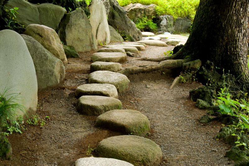 Pathway with River Rocks